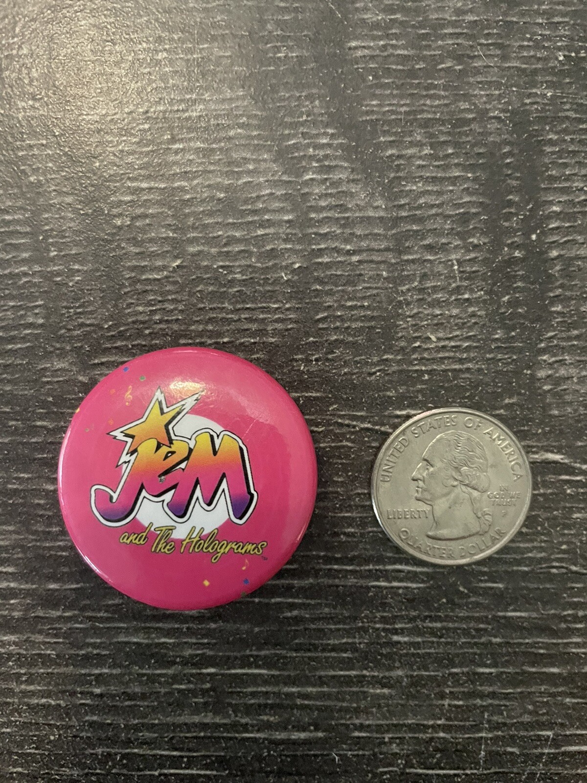 SDCC 2023 Jem & The Holograms Button, Super 7 Booth, pre-owned