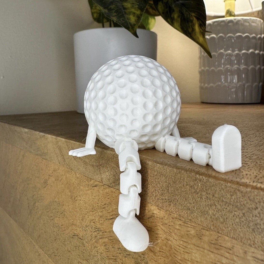 Golf Desk Decor – Golf Ball Buddy – Fun Golf Gift Golf Articulated Toy figurine