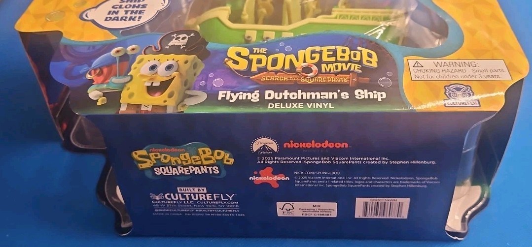 Spongebob Squarepants FLYING DUTCHMAN Ship CULTUREFLY 2025 Deluxe Vinyl 9&Prime; TOY