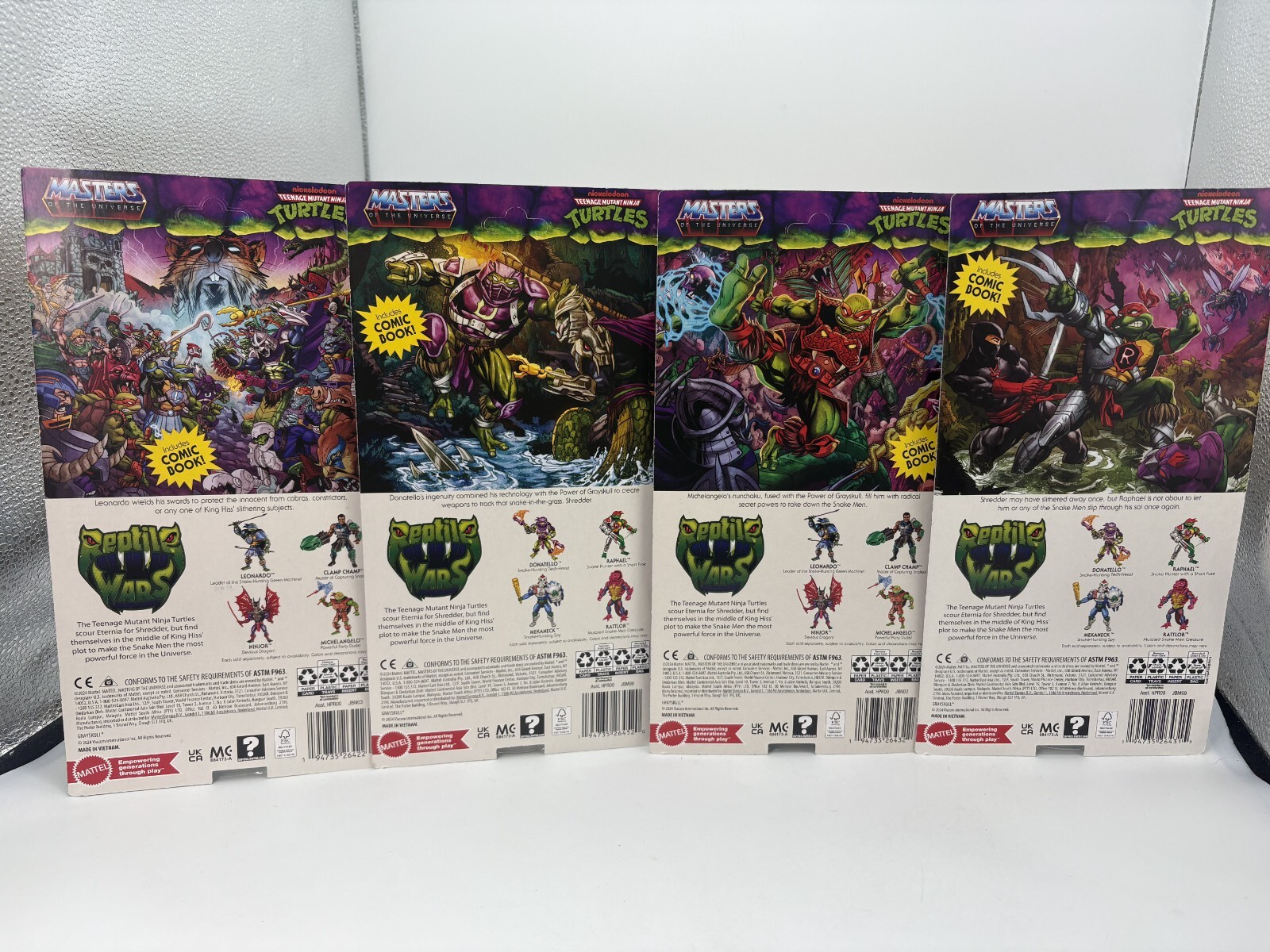 RAPHAEL, DONATELO, LEONARDO, MICHELANGELO, FIGURES Turtles of Grayskull, MINTY