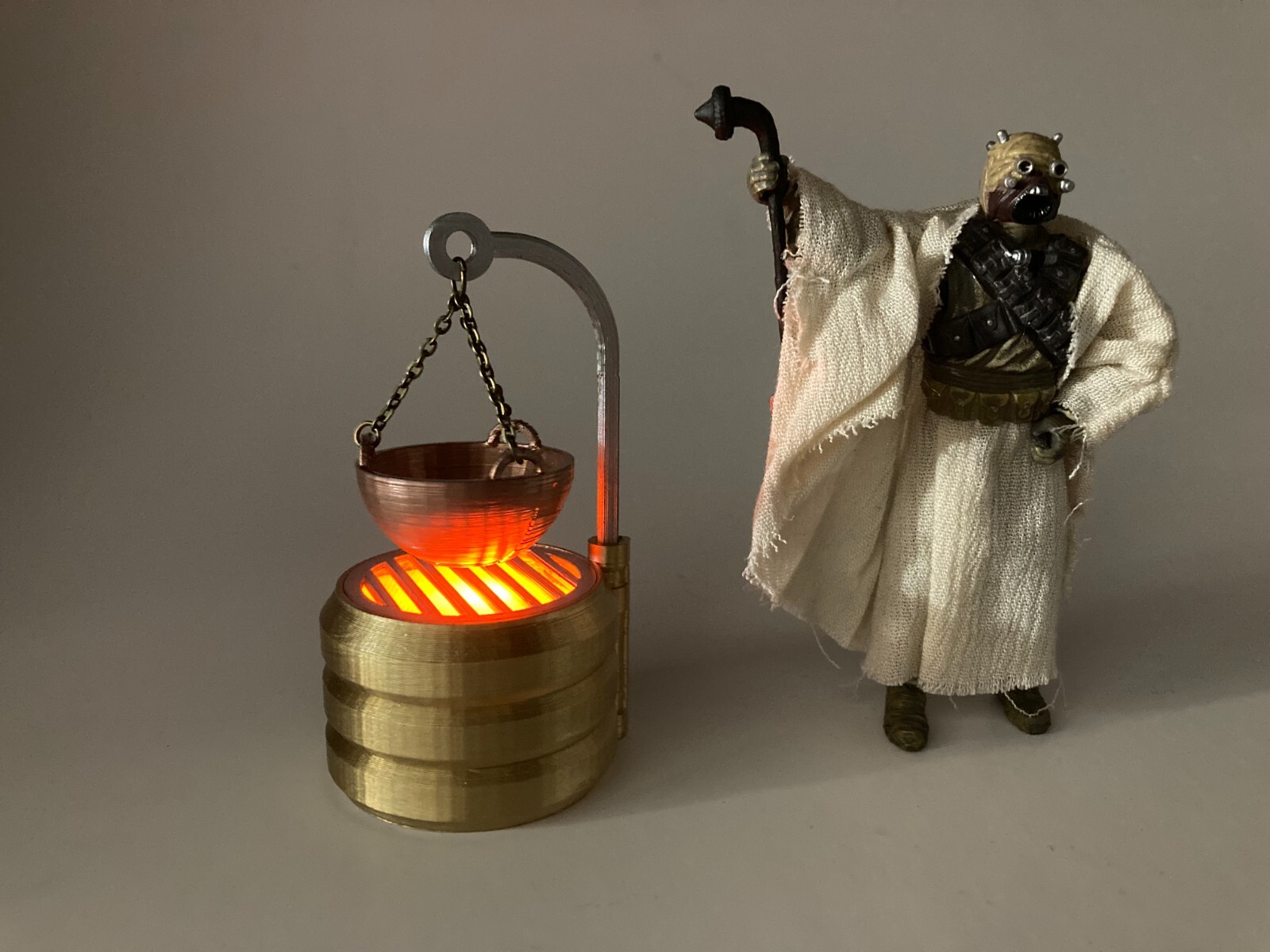 CUSTOM MARKET WOK w/light FOR 3.75 1:18 FIGURE STAR WARS GI JOE DIORAMA (G07)