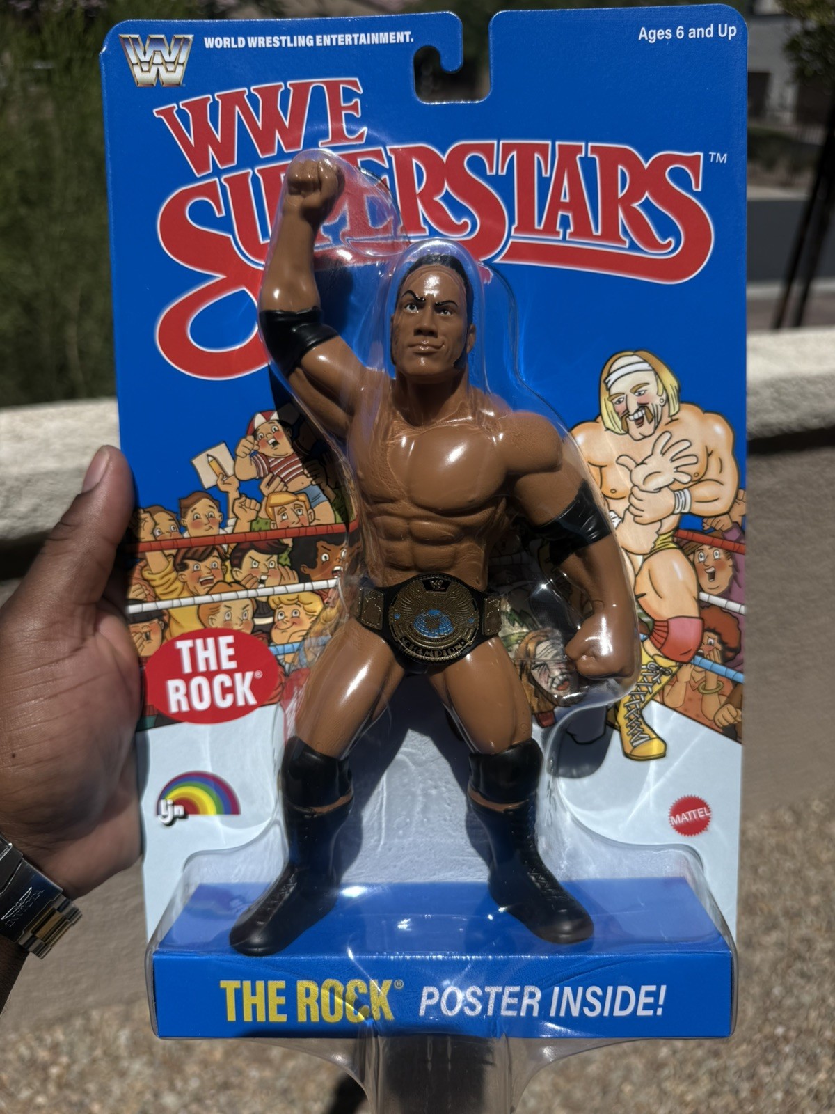 WWE Superstars – LJN – Series 3 – The Rock – Blue Card – Mattel