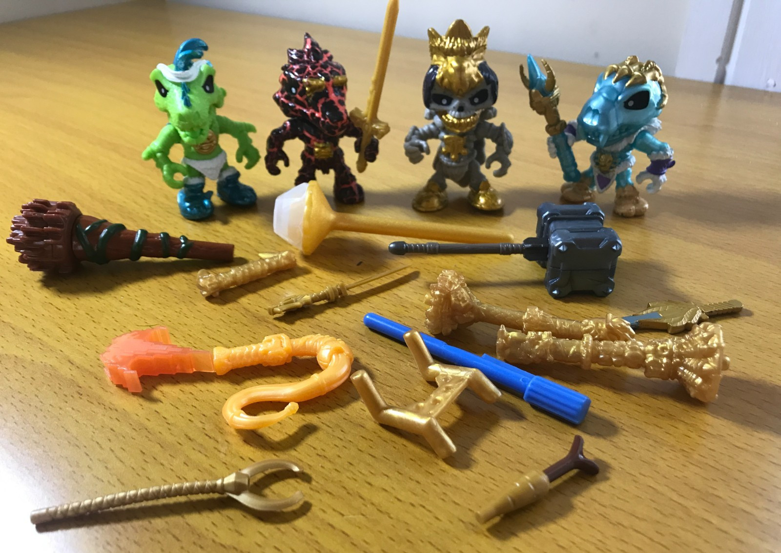 Treasure X Action Figures Lot of 4 with Weapons & Accessories