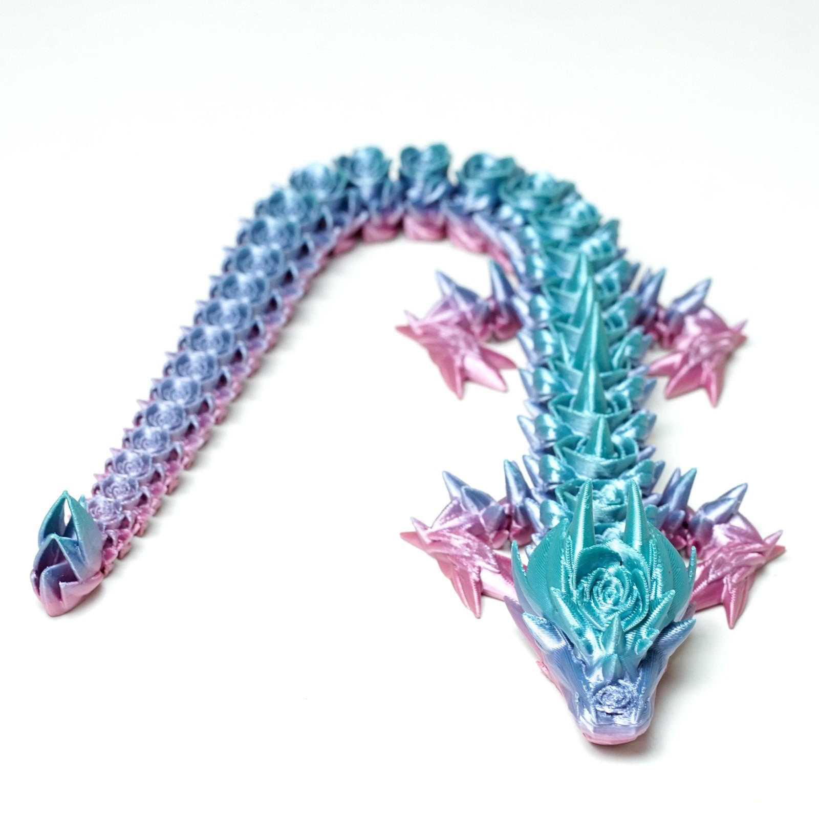 3D Printed Rose Dragon Model,Articulated Animals figure,Fidget Toys Home Decor