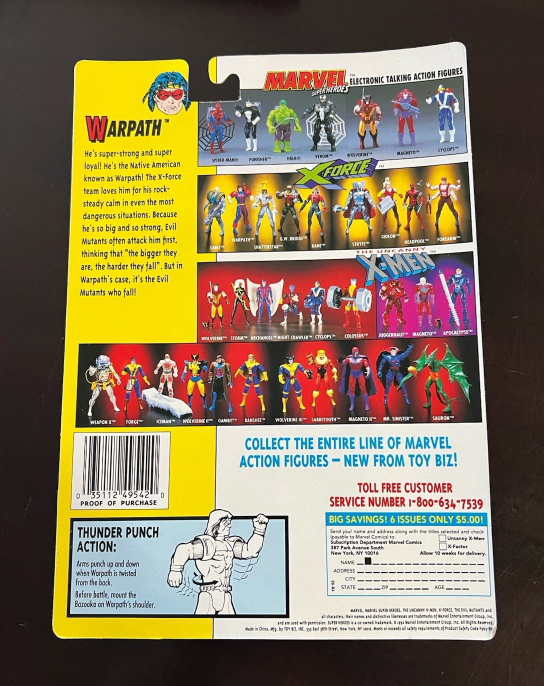 WARPATH & CABLE The Uncanny X-Men X-Force 90s 1990s Marvel ToyBiz 1993