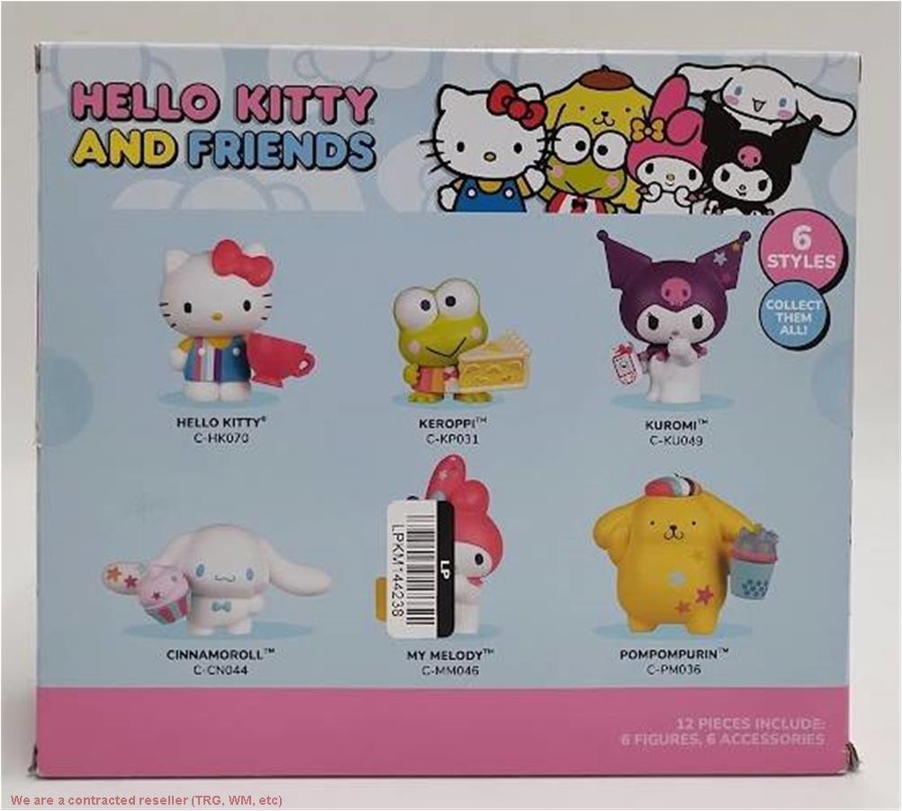 Hello Kitty 6&Prime; Retro Rainbow Mini Figure: 6 Plastic Figures Set SEE DETAILS