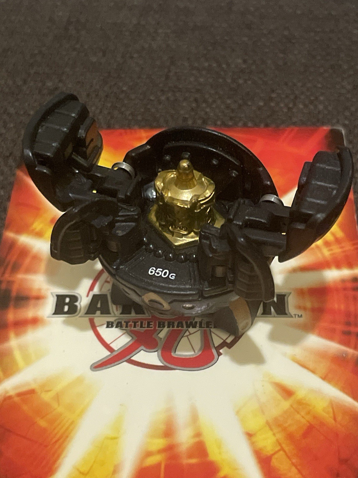 Bakugan Bronze Attack B2 Darkus Gold Black Fortress 650G Read Description