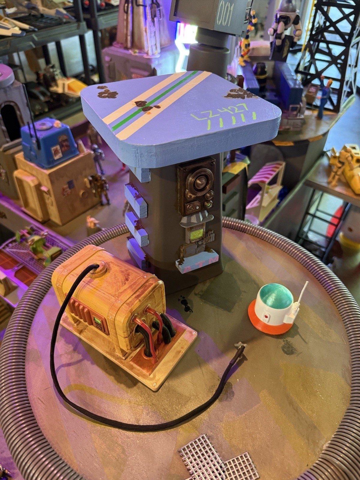Set Of 3 Sci Fi Diorama Buildings And Accessories For 1:18 Scale Action Figures