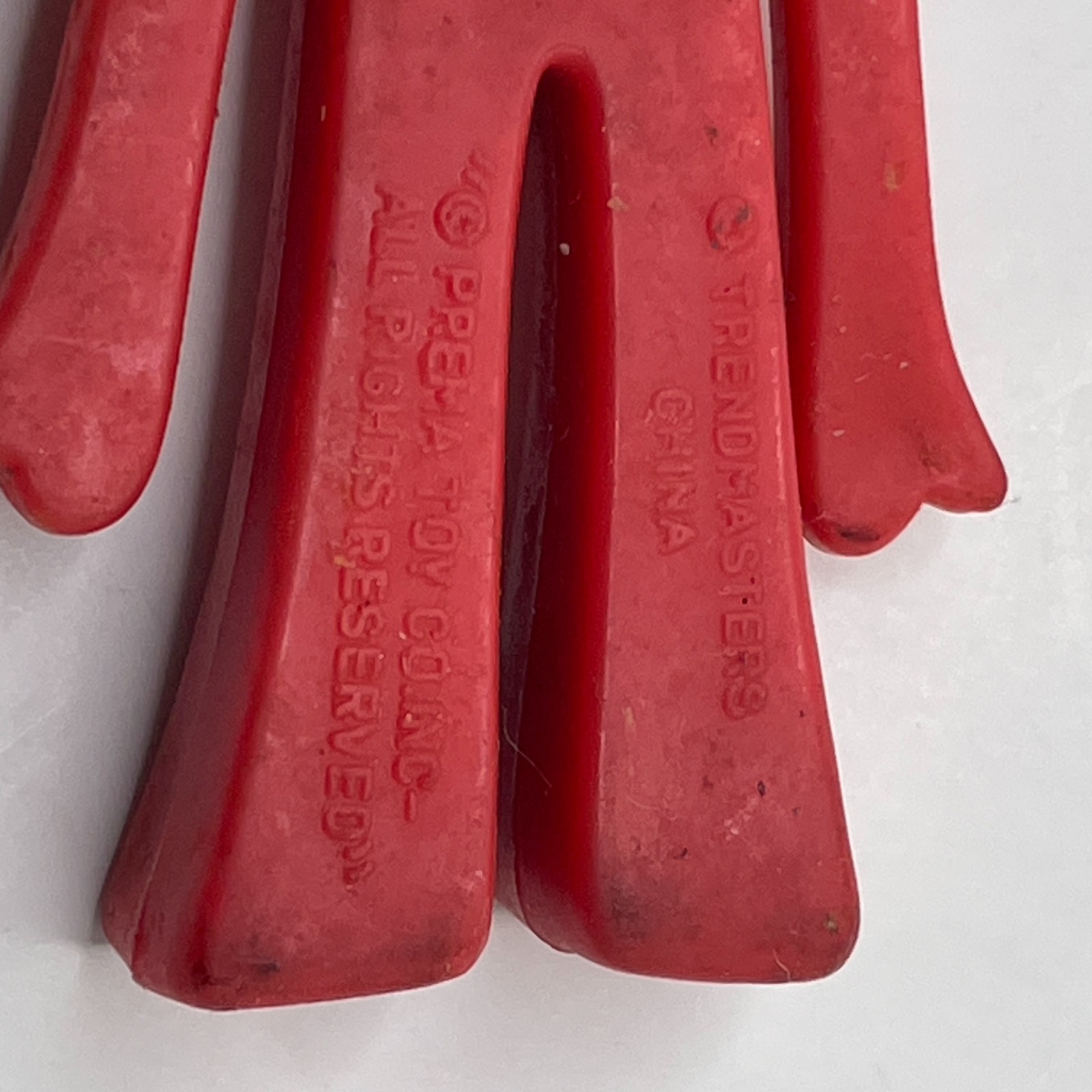 1988 Gumby Blockhead Bendable Red Prema Toy 4.5in Vintage Figure