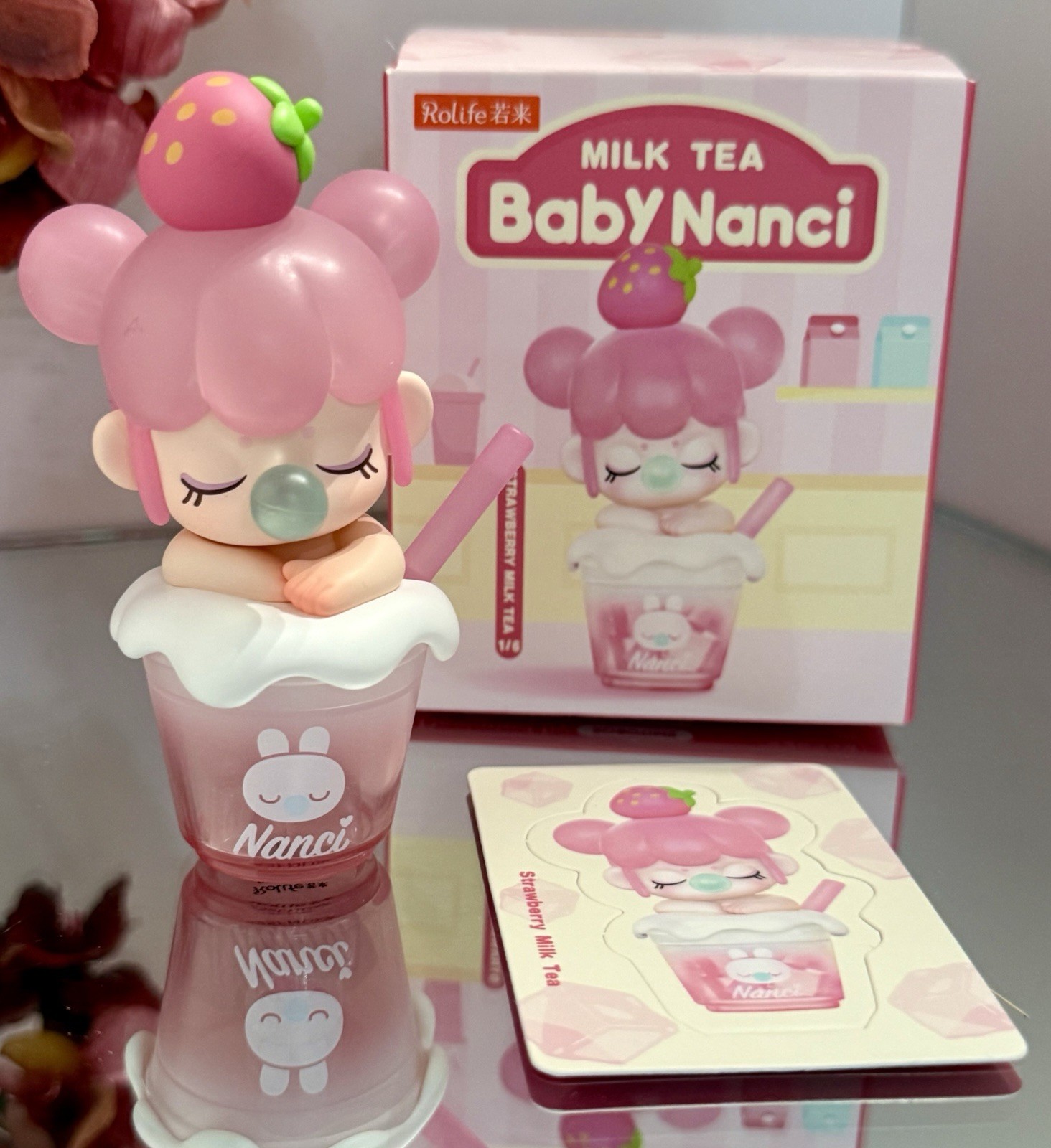 ROLIFE BABY NANCI Milk Tea Series STRAWBERRY MILK TEA 3&Prime; Figure USA Seller NEW
