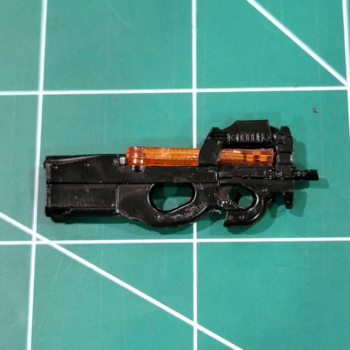 Custom Arsenal P90 resin black cast 1:12 clear orange magazine