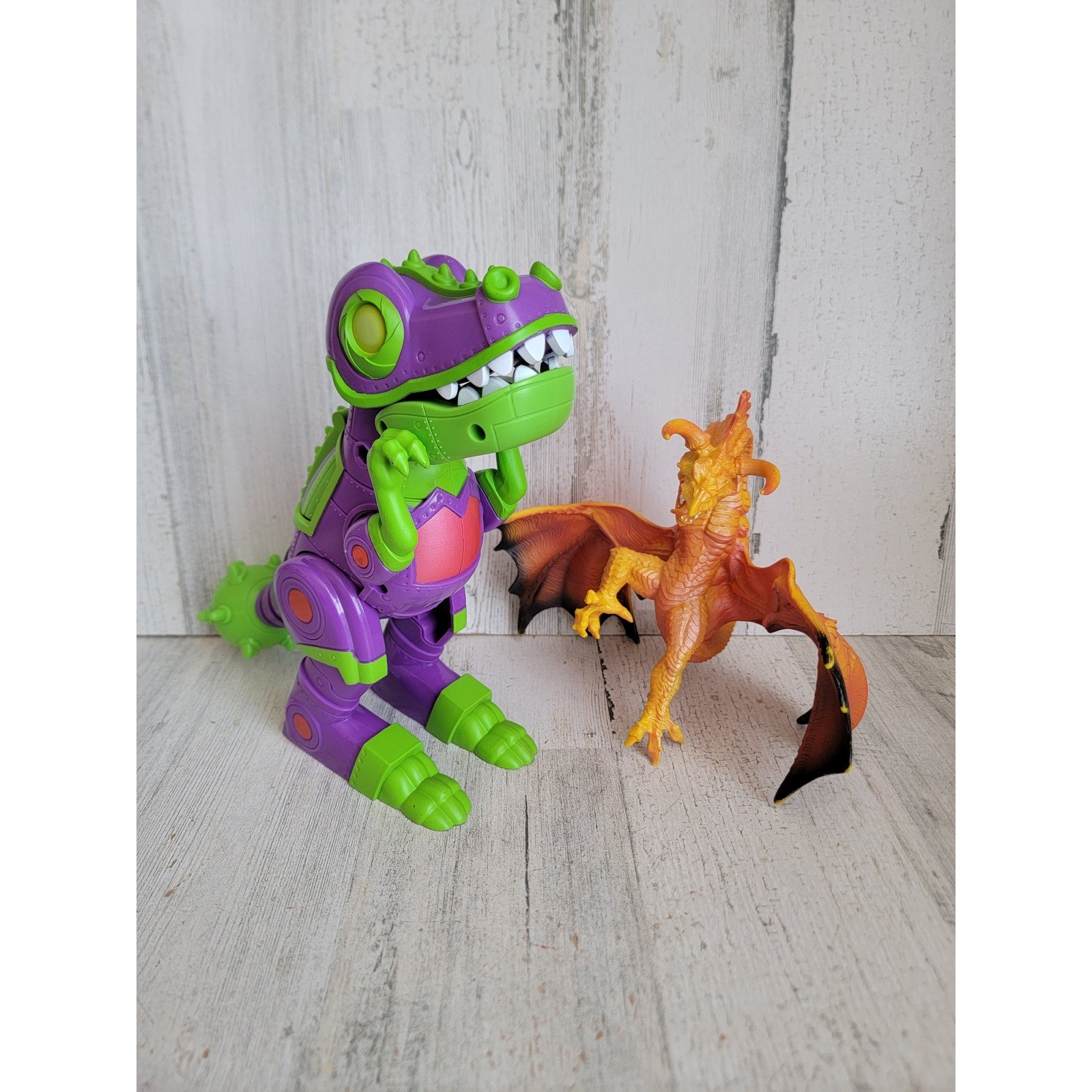 Scary youth dragon robot playset toy figure imagination fire wing mythical