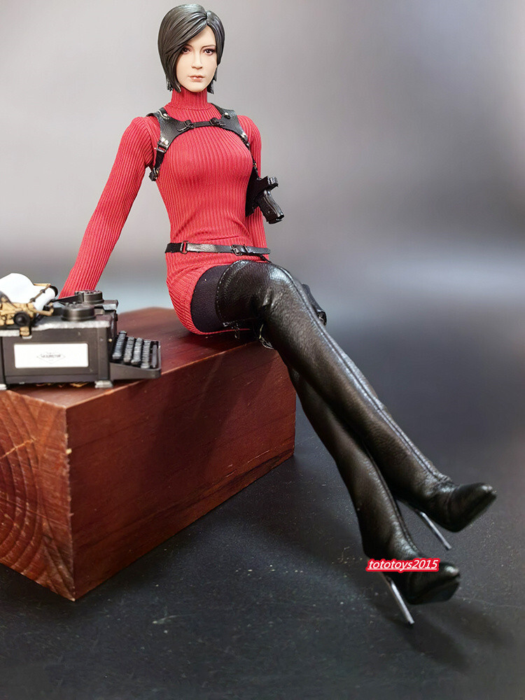 1:6 Ada Wong Girl Knee High Heels Boots Shoes Model Fit 12&Prime; Female Action Figure