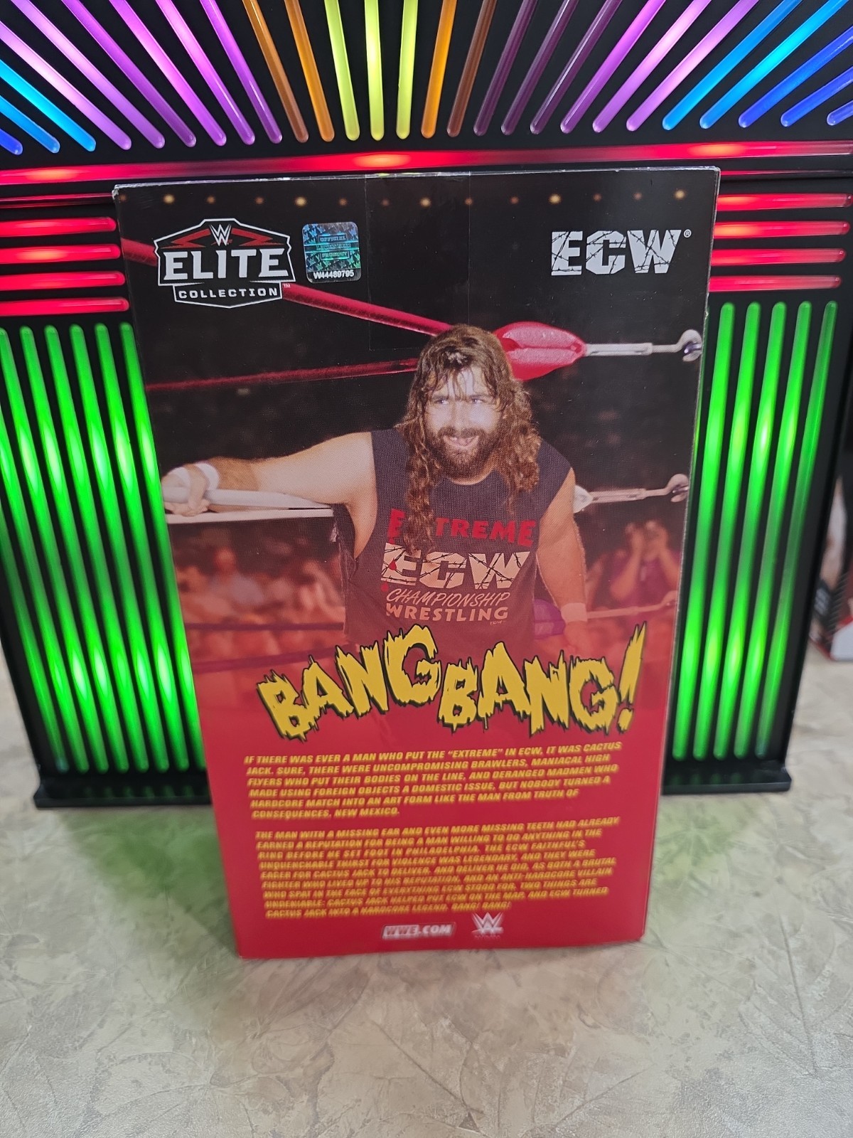 WWE Ringside Exclusive Cactus Jack With ECW Title Belt Mattel Mick Foley Sealed