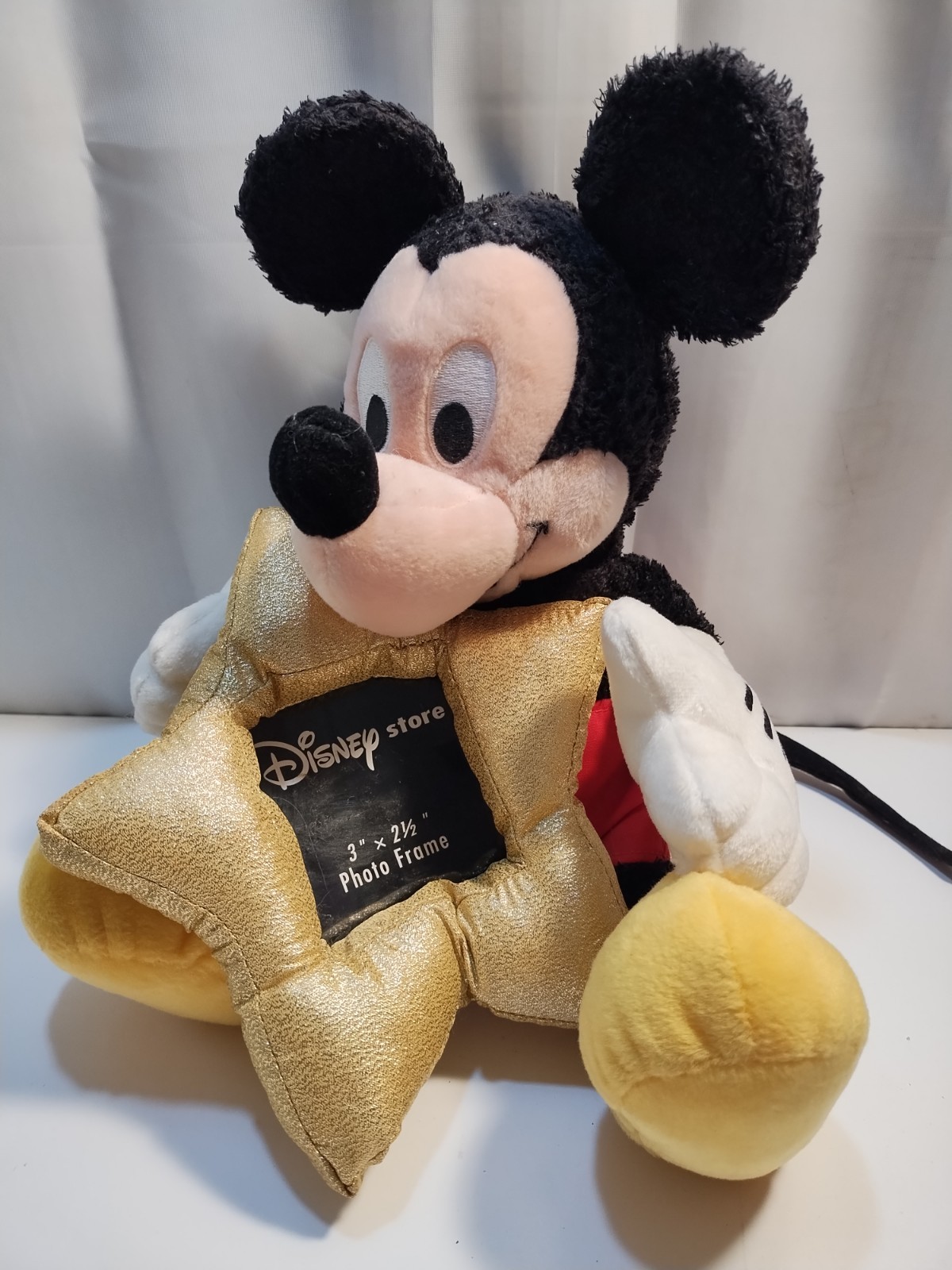 Disney Store Mickey Mouse Plush Holding Gold Star Photo Frame Picture Memories