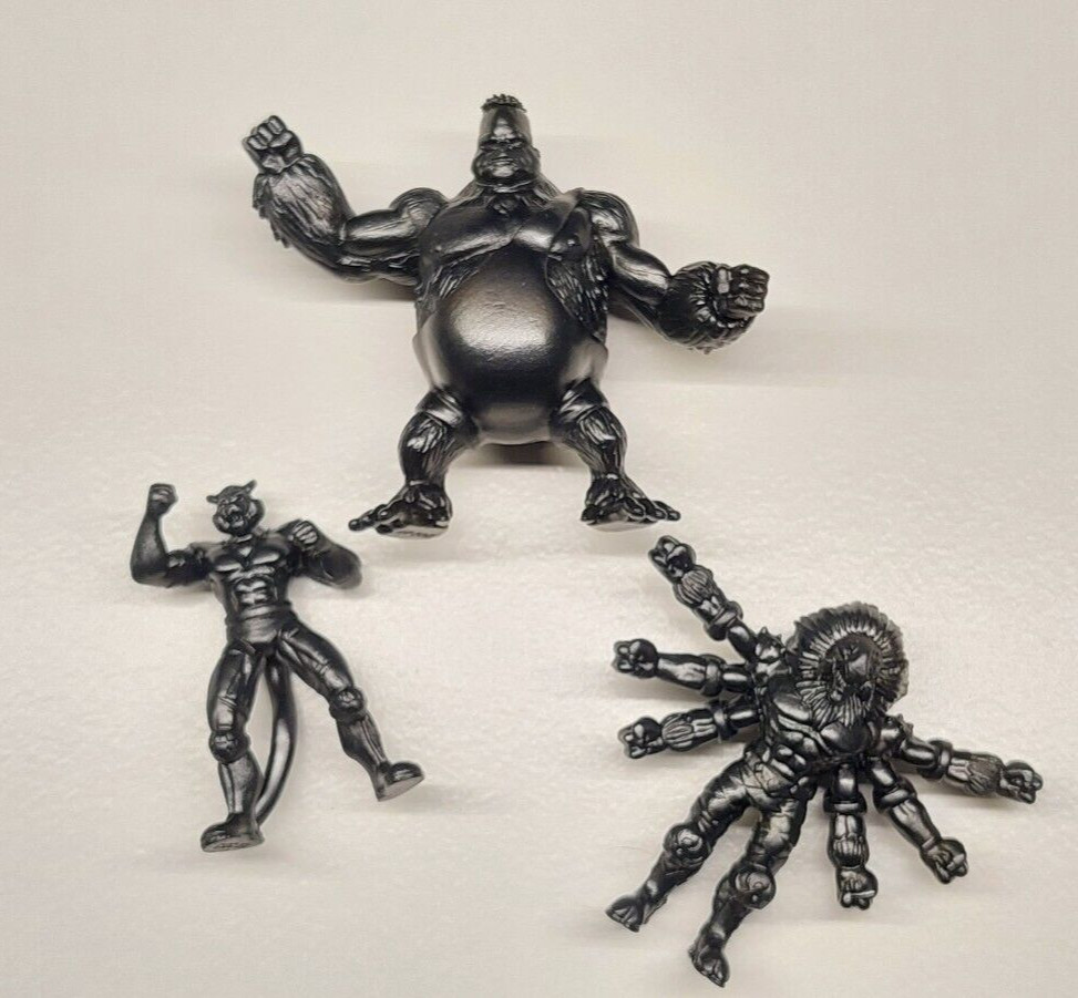 Lot of 3 Mystical Warriors of the Ring Metallic Black Action Figures (A)