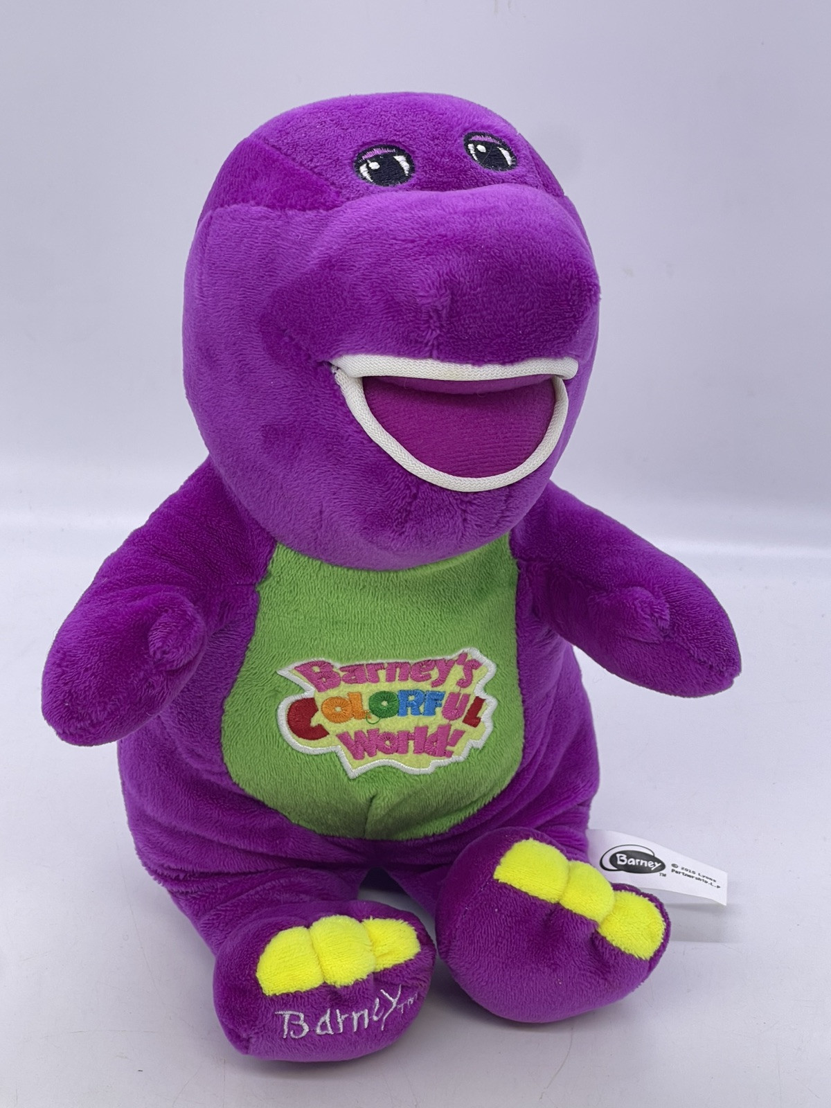 BARNEY The DINOSAUR BARNEY&rsquo;S COLORFUL WORLD 10&Prime; SINGING PLUSH TOY Tested & Works