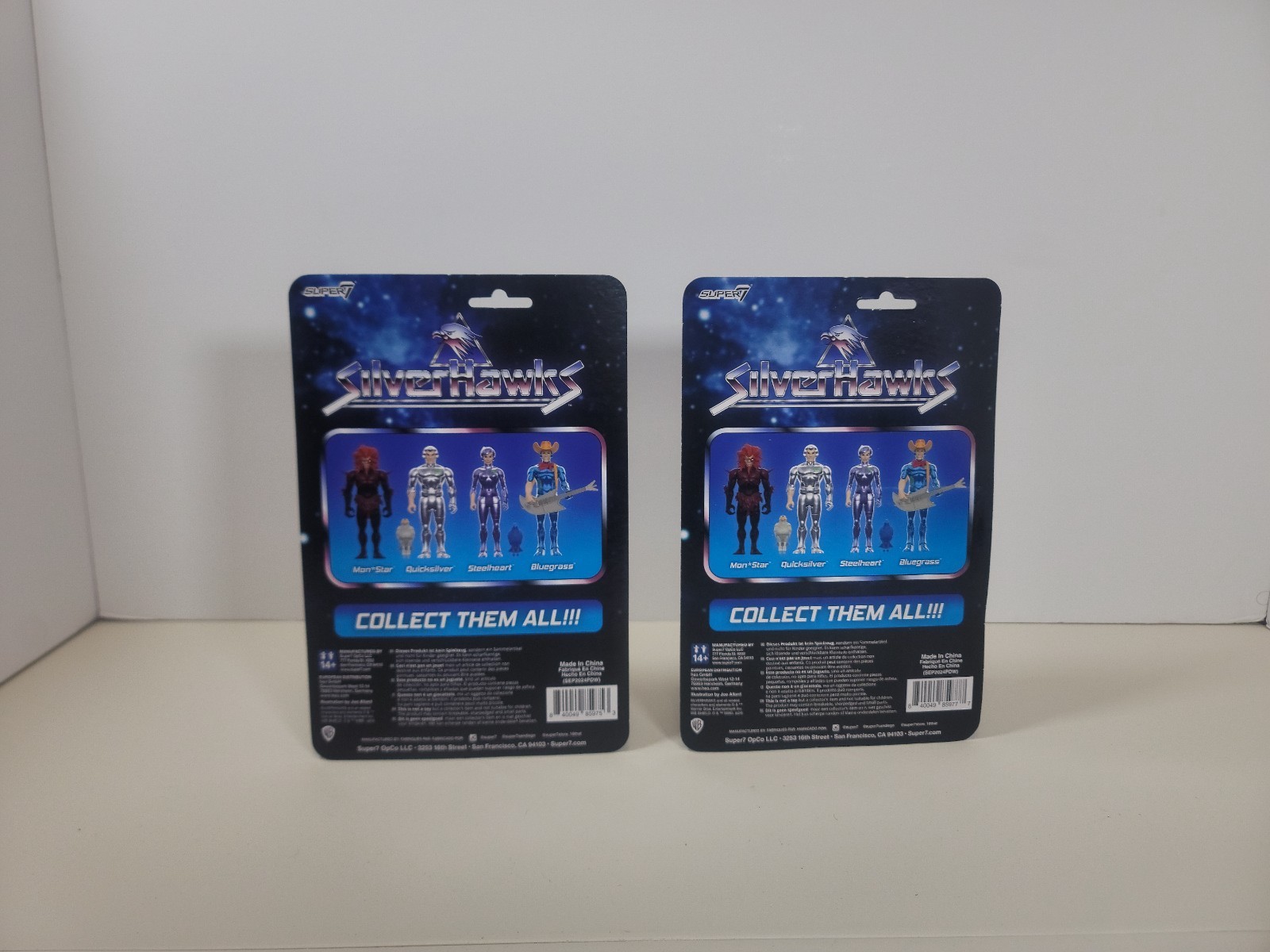 Quicksilver & BlueGrass Silverhawks Super7 Reaction Action Figure NEW Bundle