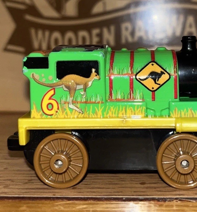 PERCY Australia! THOMAS FRIENDS TRAIN TRACKMASTER DIECAST PUSH ALONG – PLAYWORN