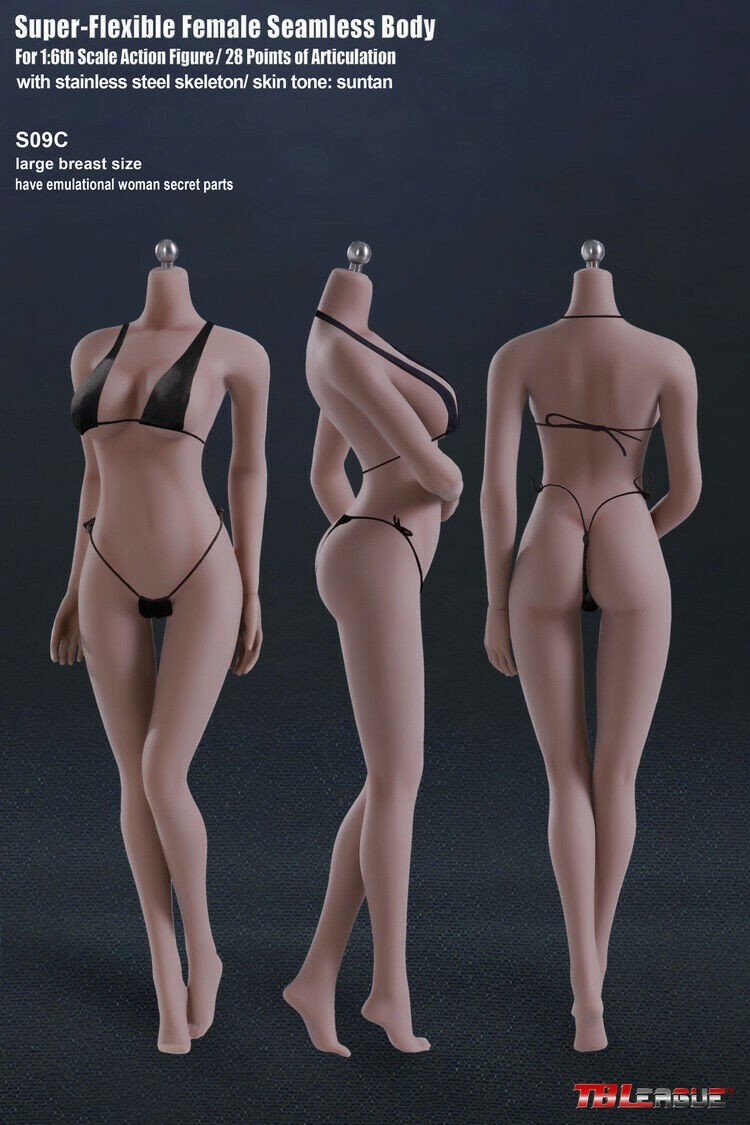 Tbleague Phicen S09C 1/6 Seamless Female Body Big Breast For 12&Prime; Action Figure