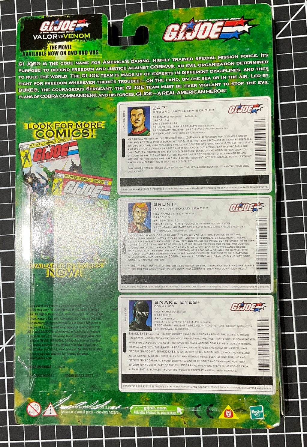 Signed Larry Hama 2004 GI Joe 3 Pack Comic Zap Grunt Snake Eyes MOC