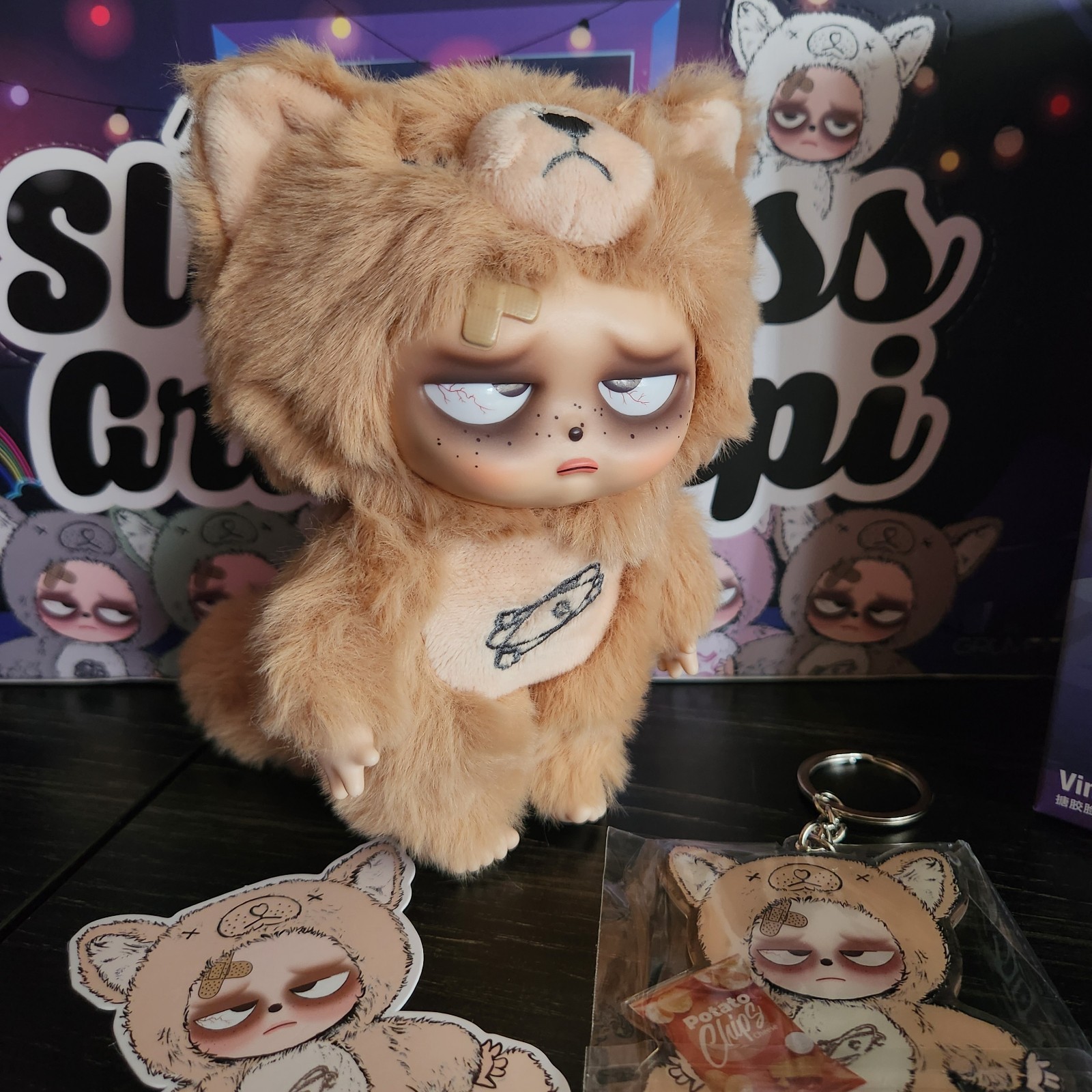Sleepless Grumpipi “Hun Hun” Plush With Keychain & Tag – Grumpipi x MA Toys