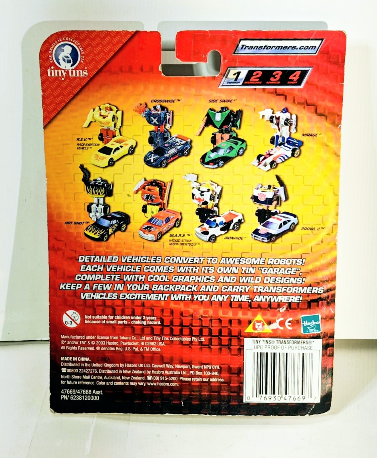 Transformers REV RID Tiny Tins R.E.V. Action Figure Hasbro NEW SEALED MOC 2003