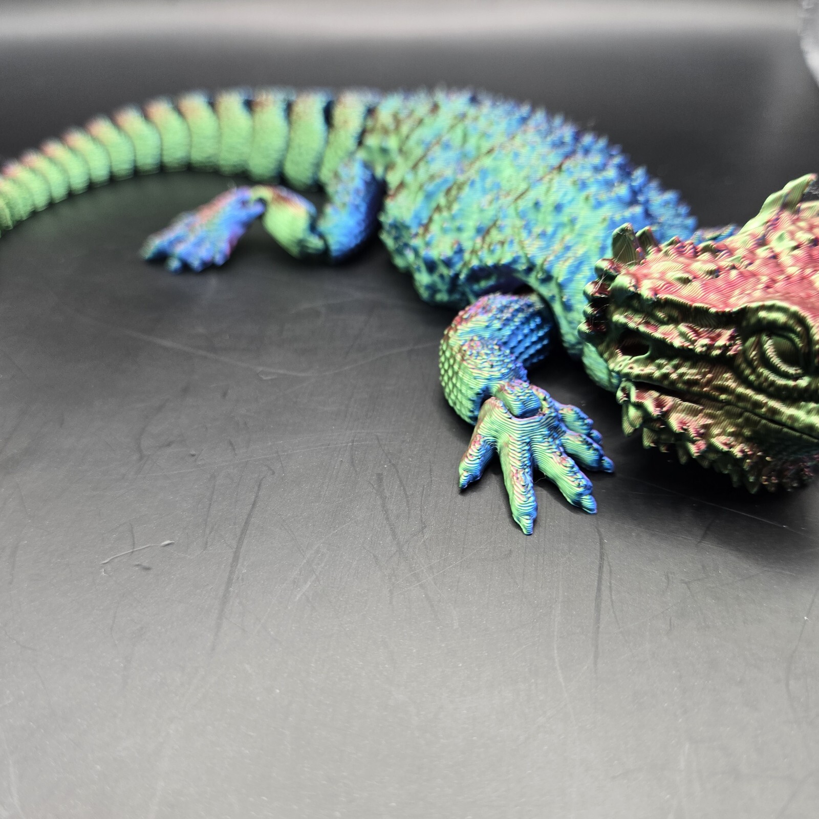 Bearded Dragon Lizard Articulated Figure 3D Printed Collectable Multi Color