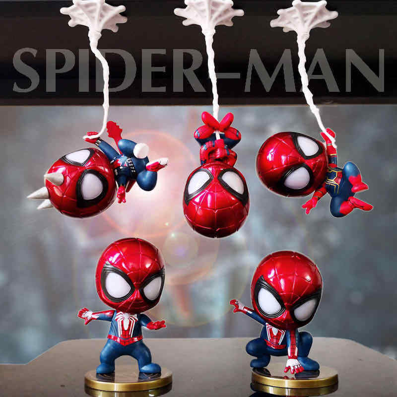 5pcs/set Cute Spiderman MIni Figure Marvel Model Doll Figure Gift
