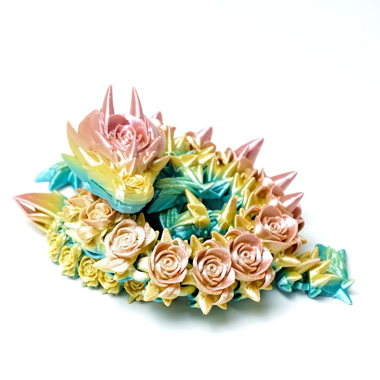 3D Printed Rose Dragon Model,Articulated Animals figure,Fidget Toys Home Decor
