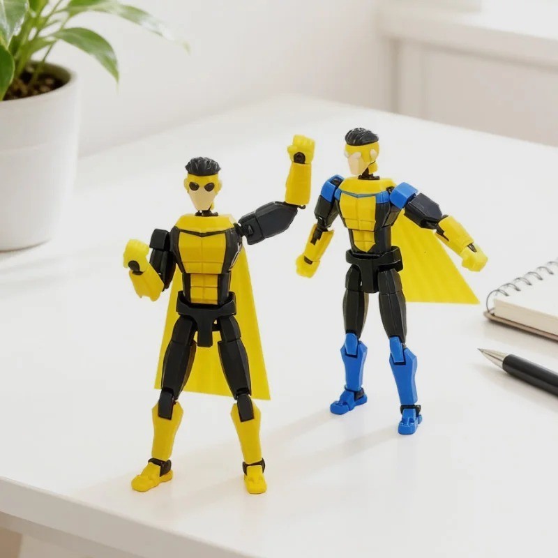 3D Printed Invincible Superhero Action Figures with Articulatable Limbs