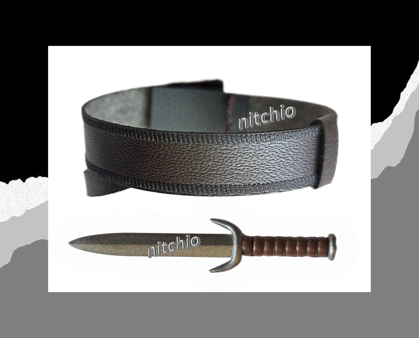 Mezco One:12 Conan The Barbarian War Paint – FAUX LEATHER BELT & DAGGER 1/12