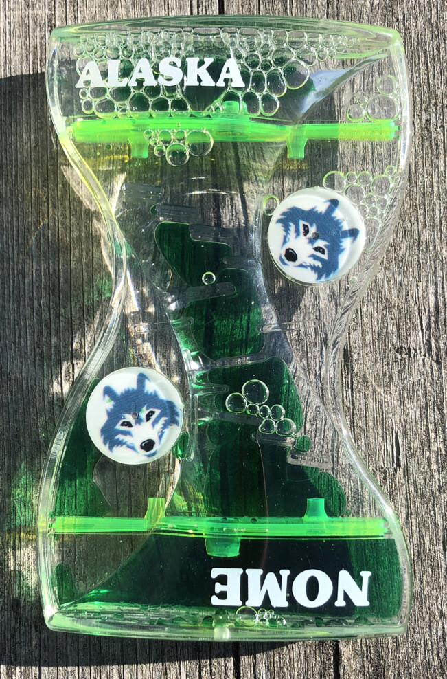 Vintage Funky Liquid Lava Husky Dog Sled Race Toy Game Arctic Nome Alaska