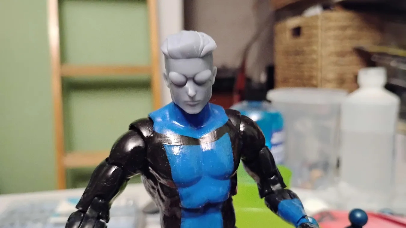 3d printed Invincible Custom Head None painted Mcfarlane/Marvel Legends Scale
