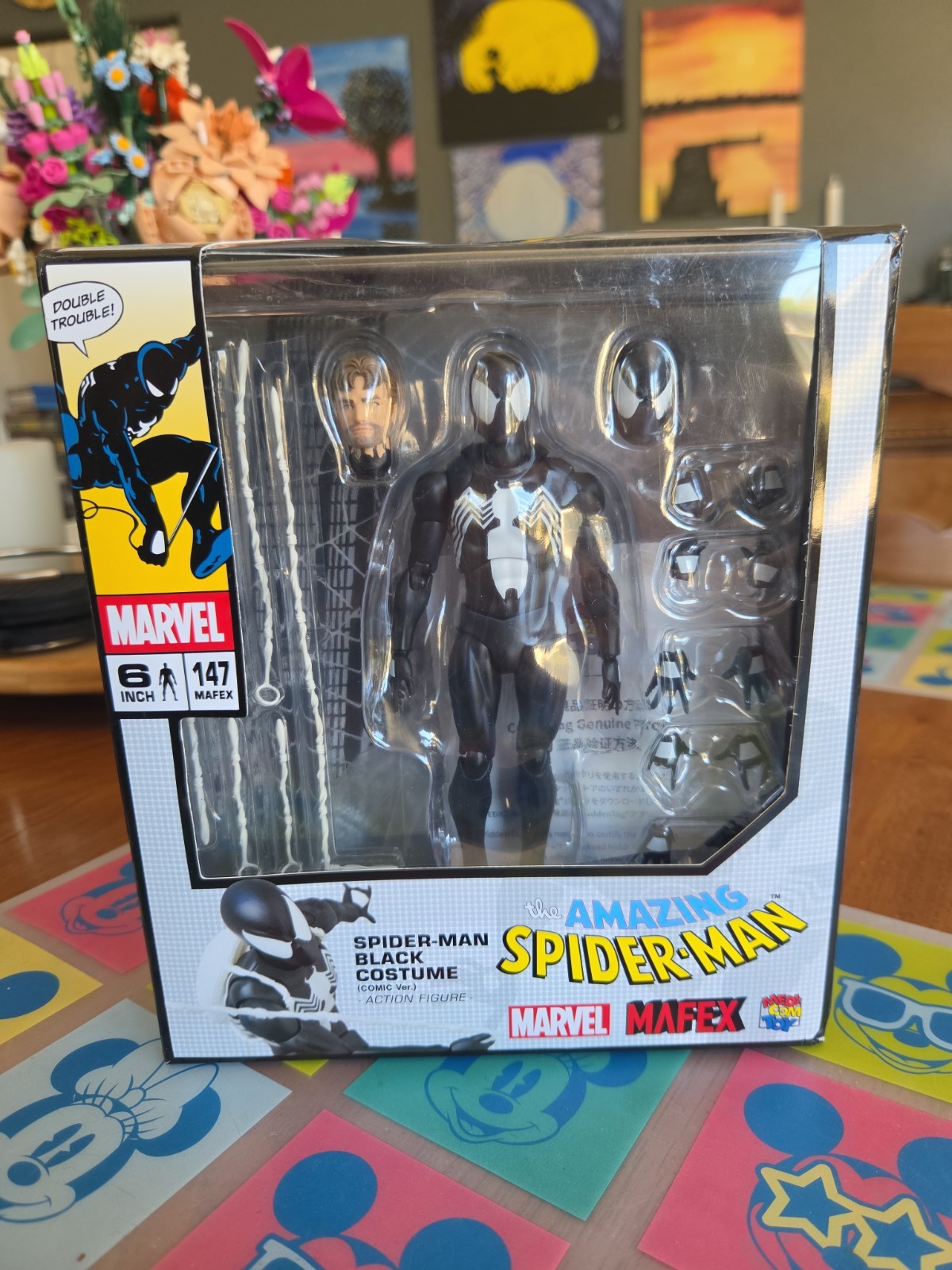 GENUINE MAFEX No.147 Symbiote Spider-Man -Black Costume Comic Ver- (US SELLER)