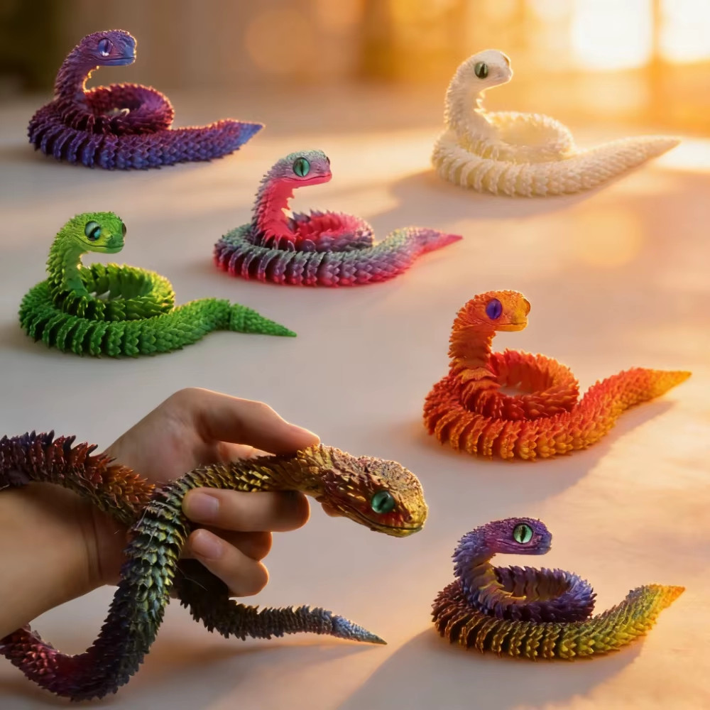 3D Printed Snake Egg Rotating Toy Anime Figure Desktop Decor US