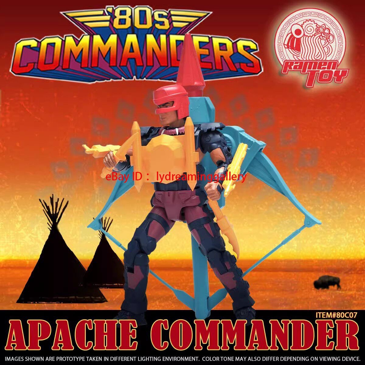 Ramen Toy 80s Commanders Apache Commander 1/12 Limited Collectible Action Figure