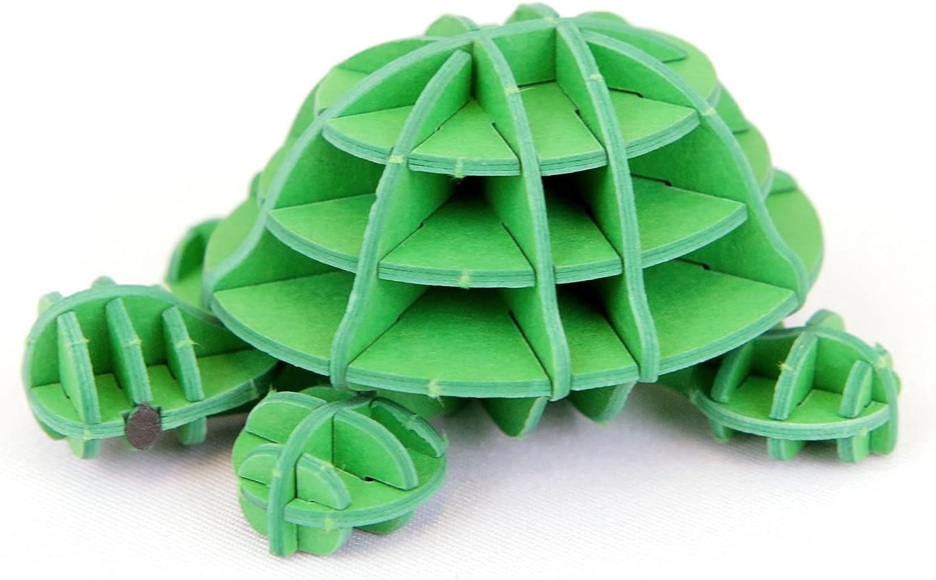 3D Paper Puzzle, Bruna Turtle, 28mm x 40mm x 58mm, 3D Art, Made in Japan