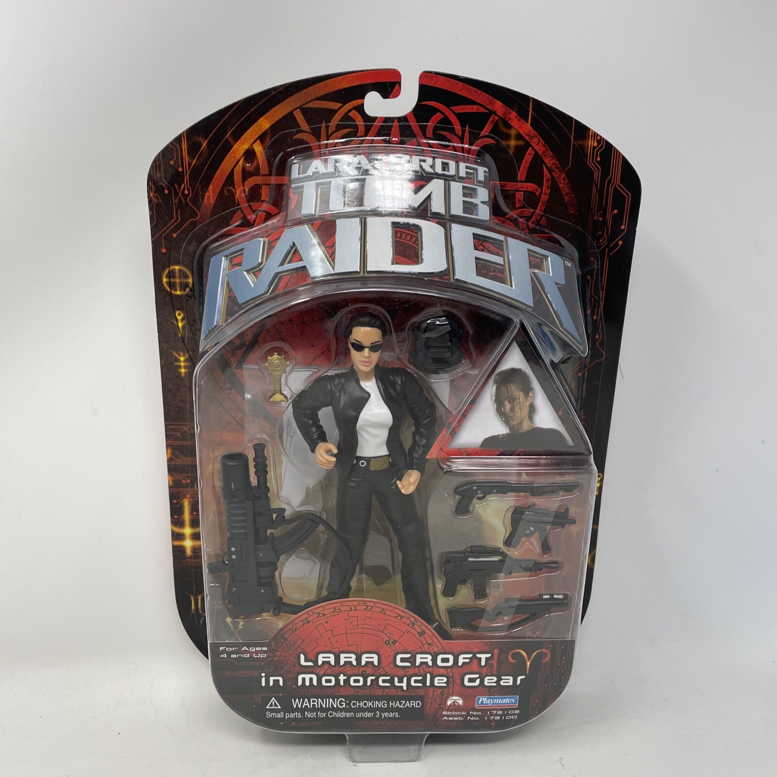 Tomb Raider Lara Croft In Motorcycle Gear Action Figure Playmates Angelina Jolie