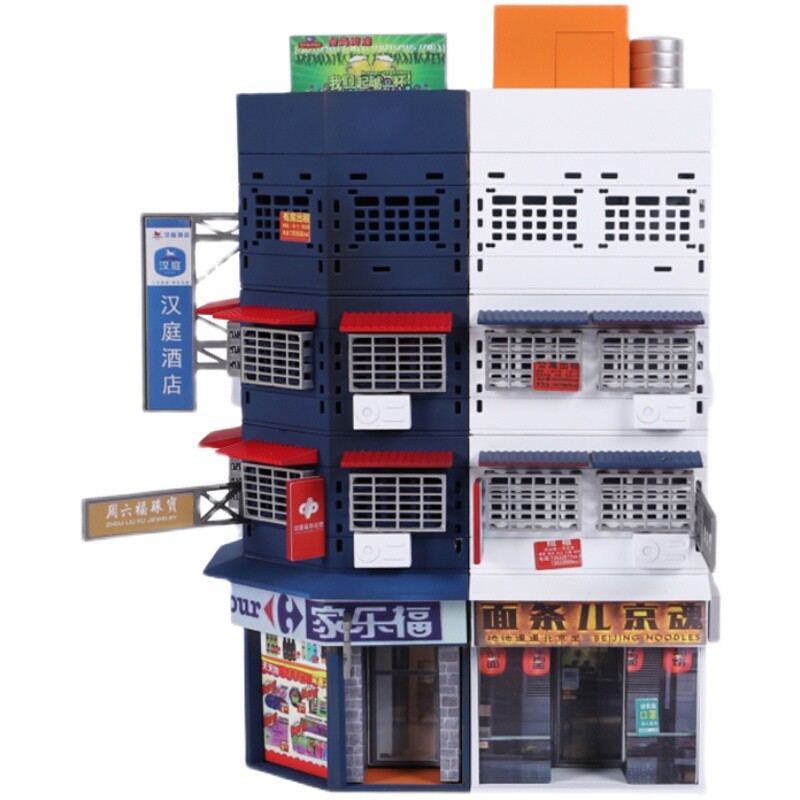 1/87 City Corner Building Model Supermarket Restaurant