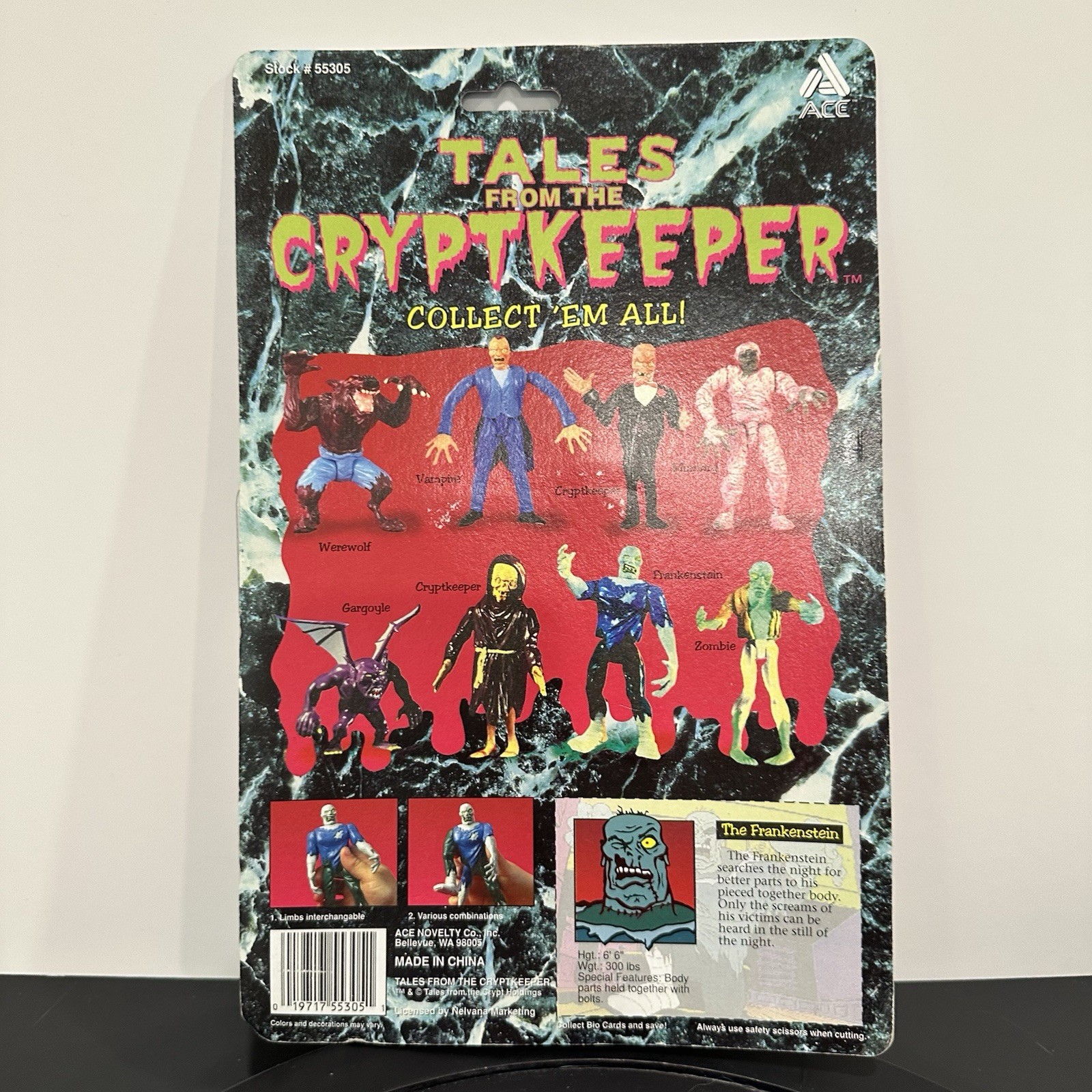 Tales from the Crypt Frankenstein Figure Ace Novelty 1993 MOC Cryptkeeper New