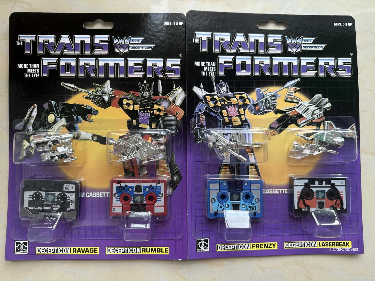 Transform G1 decepticons ravage & rumble laserbeak&frenzy reissue mint MISB