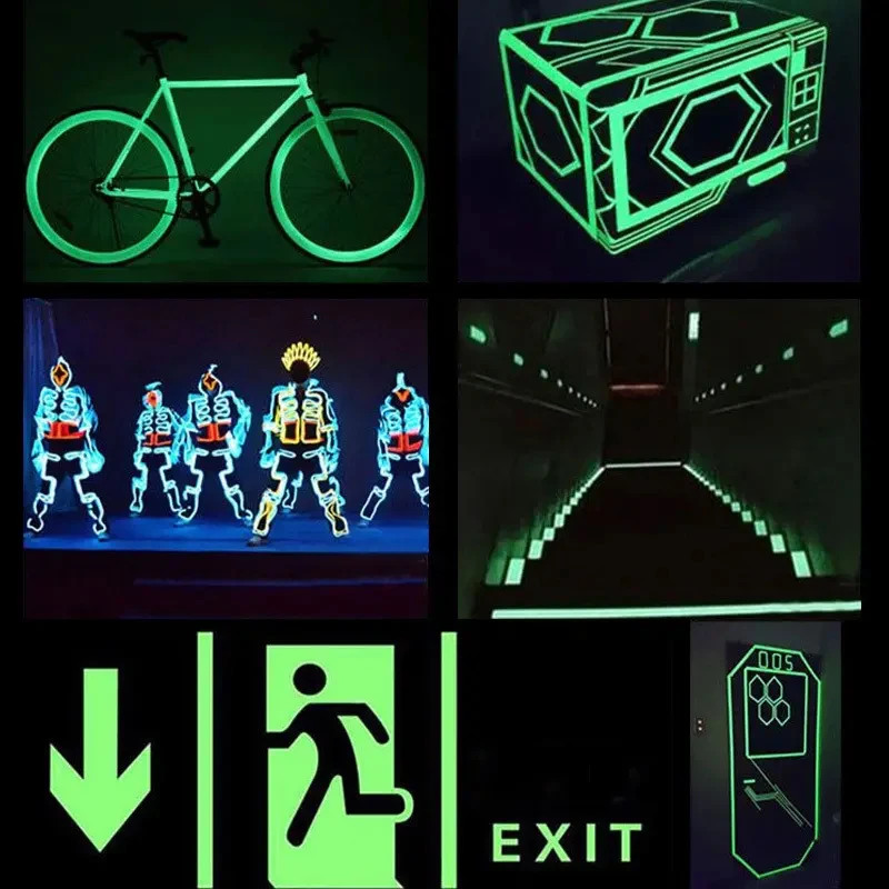 Self-Adhesive Luminous Glow in Dark Safety Tape Fluorescent Warning Strip