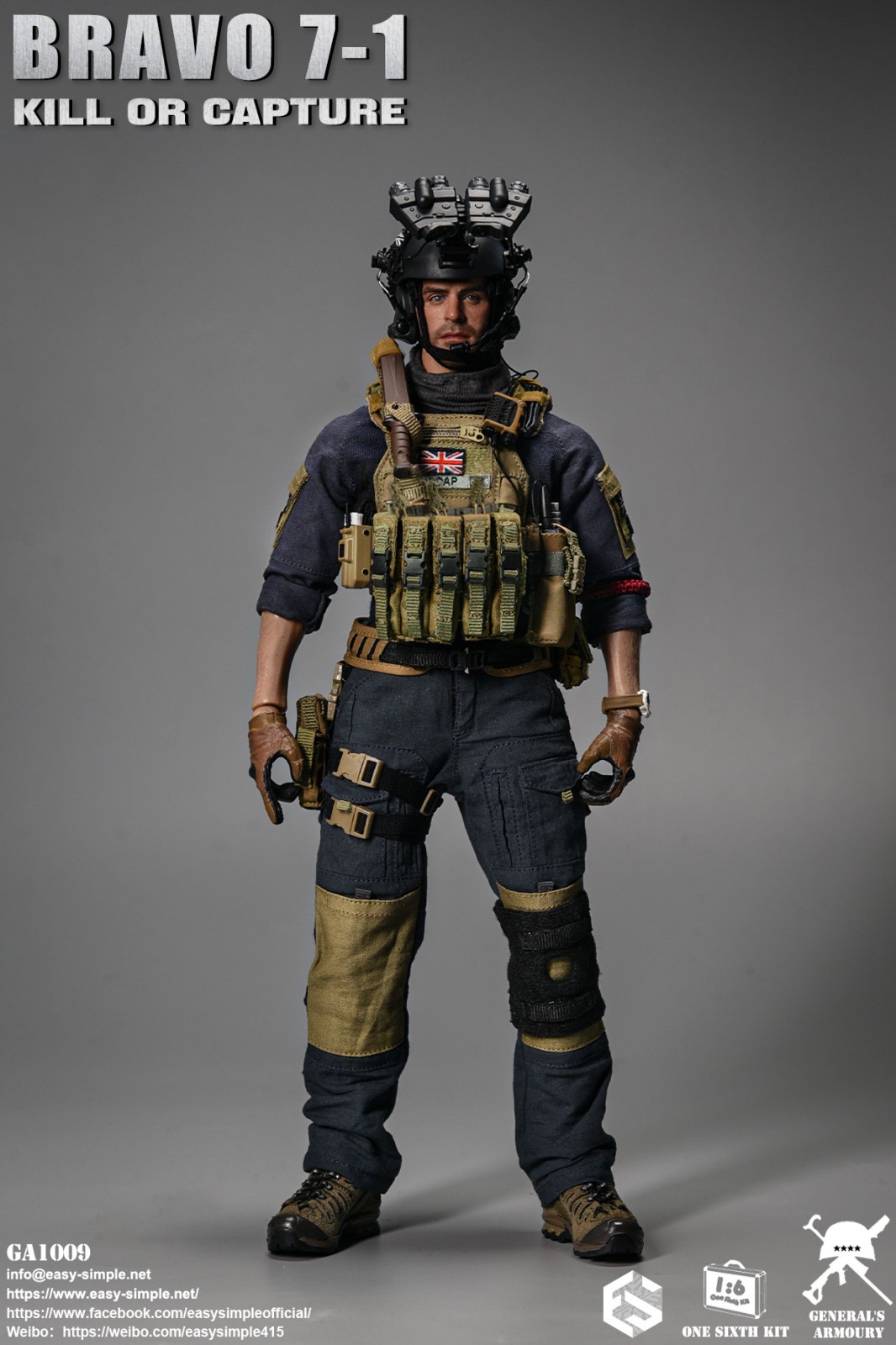 Easy&Simple COD Soldier BRAVO7-1 SAS Soap 1/6 scale Action Figure