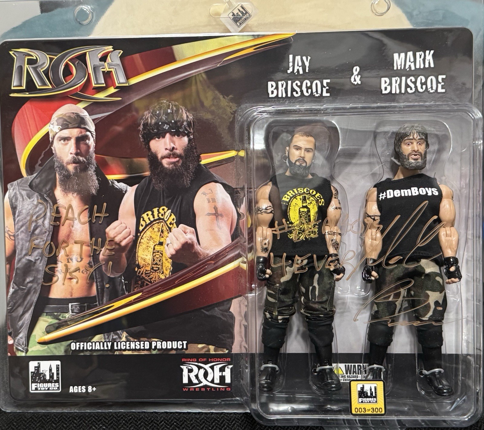 Briscoe Brothers Ring Of Honor Figures Toy Co Mark Briscoe Signed ROH AEW #3/300