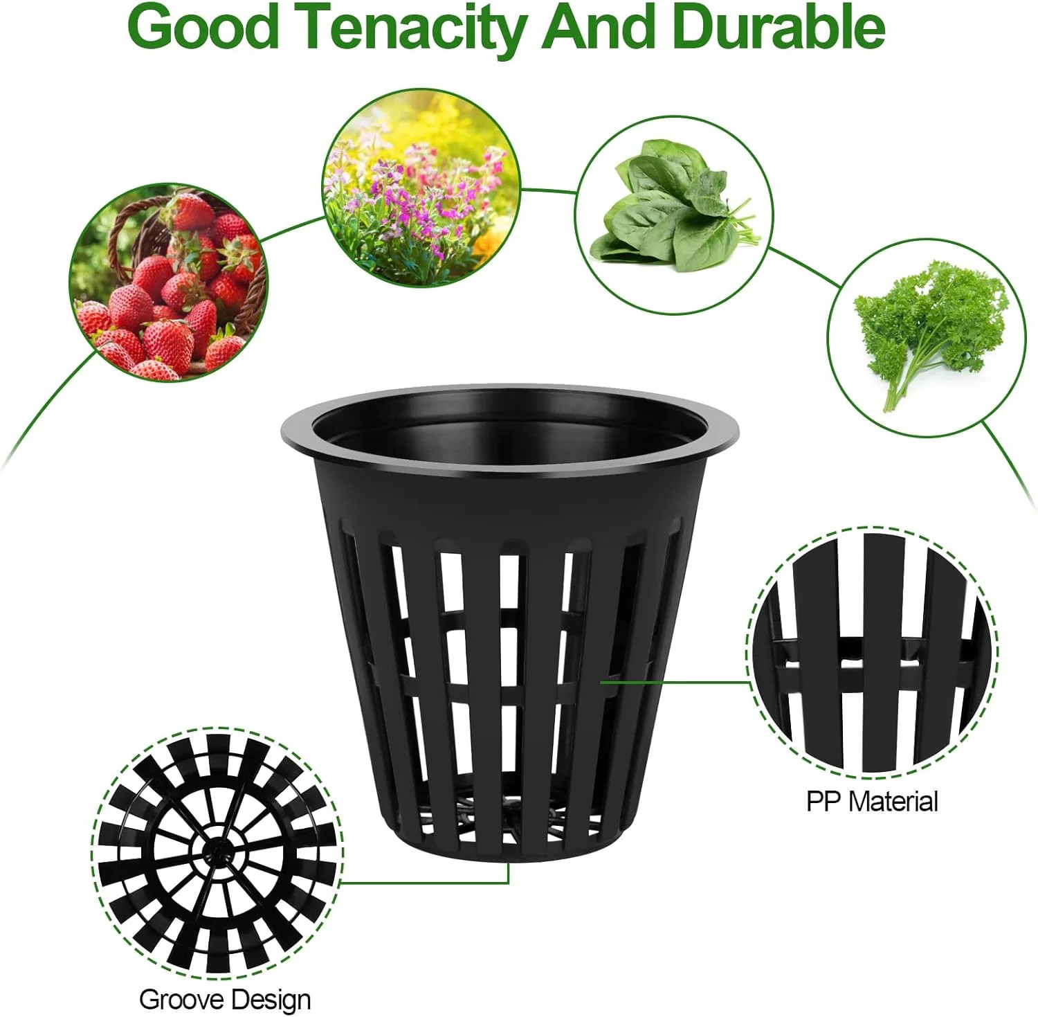 50PCS 2 inch Net Pots, Hydroponics Cup, Net Cups for Indoor or Outdoor Growing