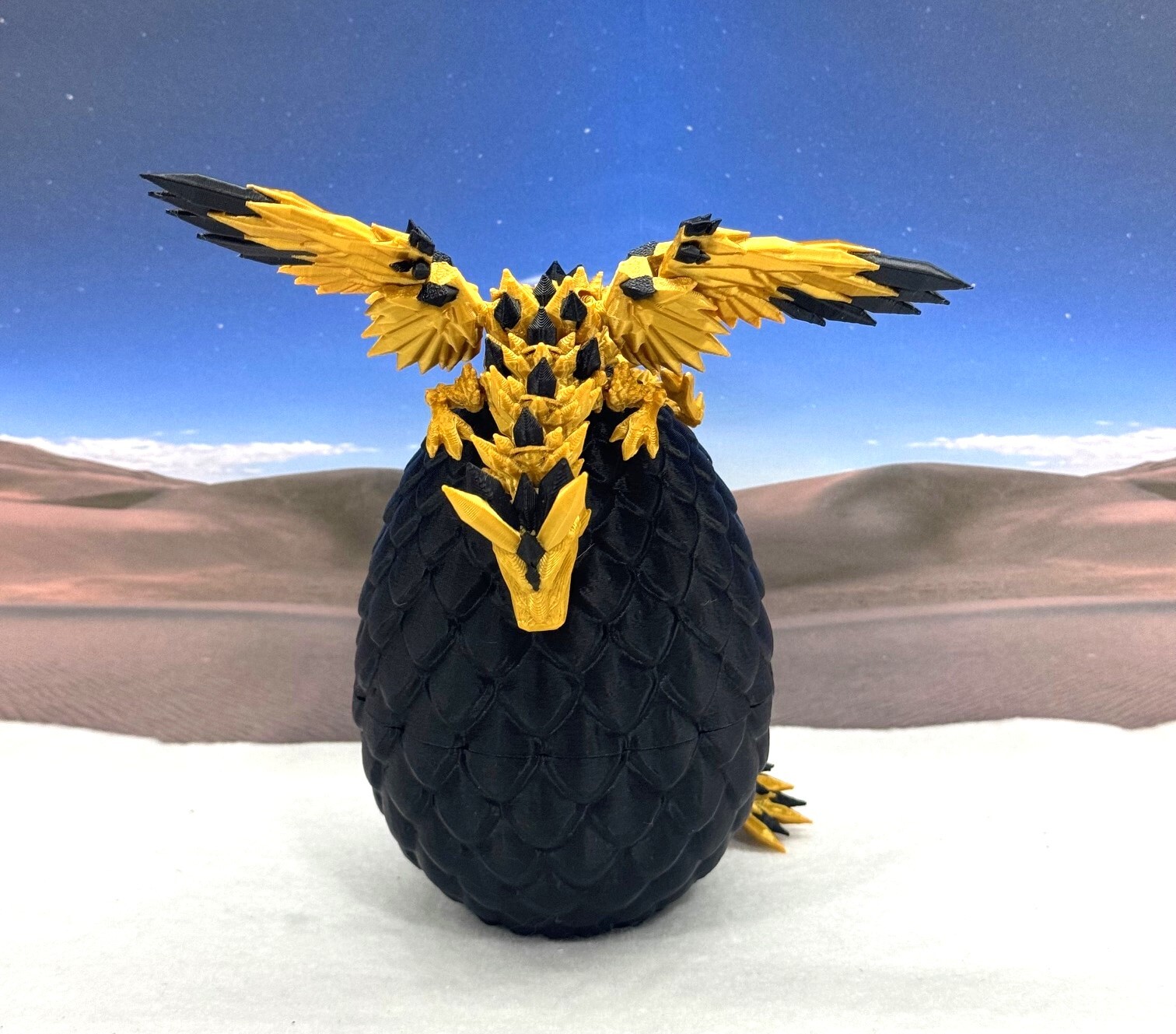 Crystal Winged Dragon with Egg 3D Printed Articulated Crystal Winged Dragon Toy