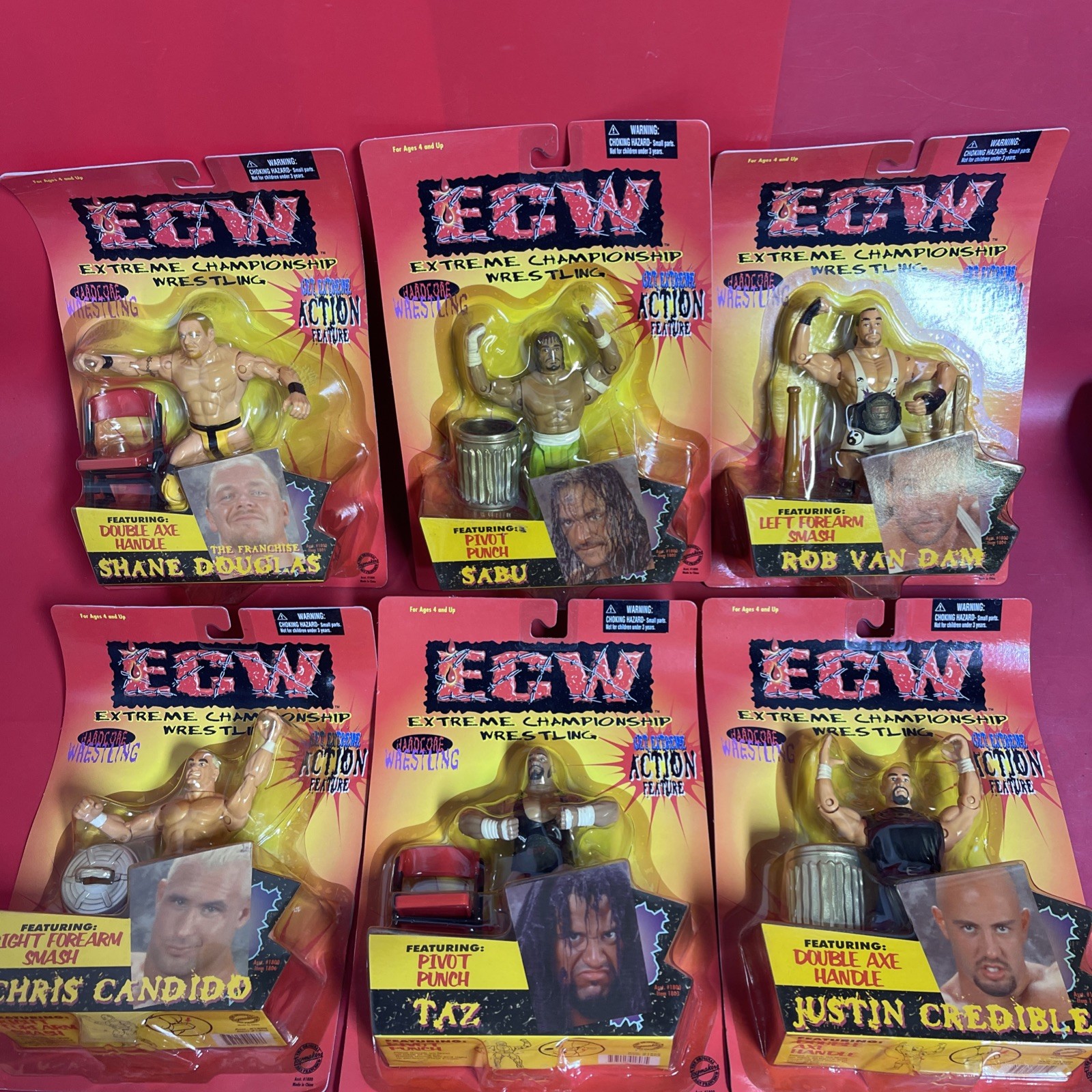 ECW Series 1 Complete Set of 6 OSFTM – RVD Sabu Taz Candido Shane Justin In Box