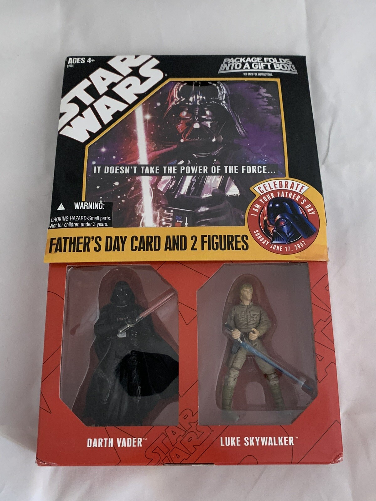 2007 Hasbro Star Wars FATHER’S DAY CARD AND 2 FIGURES – Darth Vader – NEW Sealed