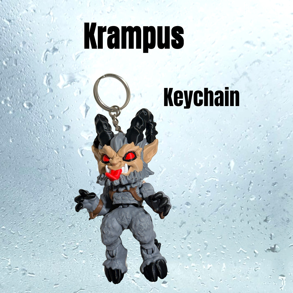 Krampus Mini Figure 3D Printed Horror Christmas Collectible Keychain Option
